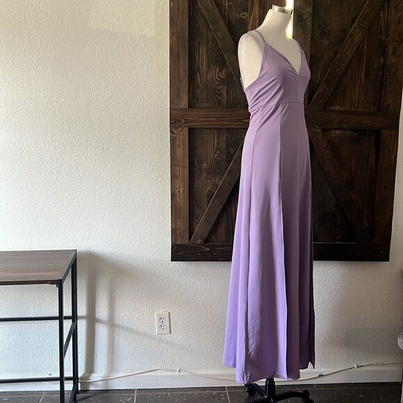 New Evening High Front slits Maxi Lavender Dress - Picture 4 of 11